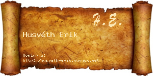Husvéth Erik névjegykártya